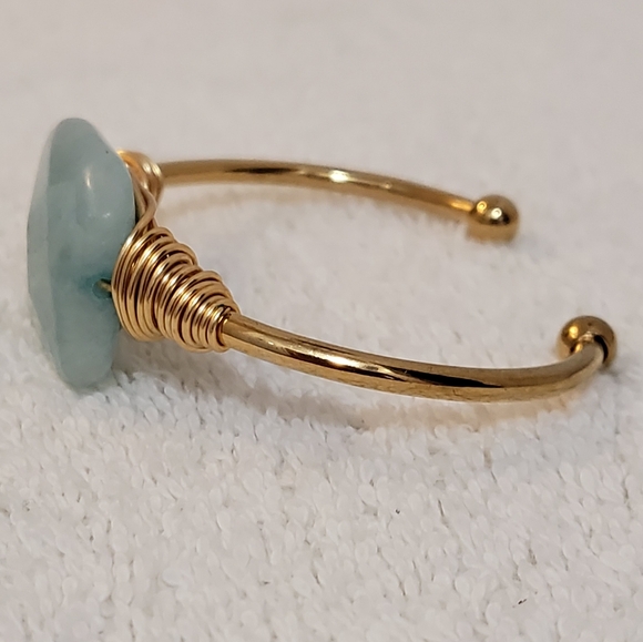 Kinsley Armelle Cadence Collection Cuff Bracelet, pale blue stone - Picture 2 of 7